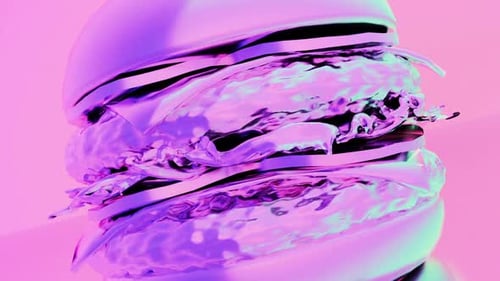 Fluid Chrome Burger Abstract Visual Animation