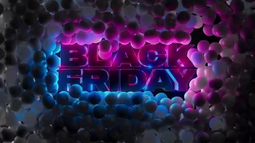 Neon Black Friday Text with Abstract Particle Background