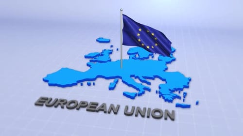 European Union Map With Flag