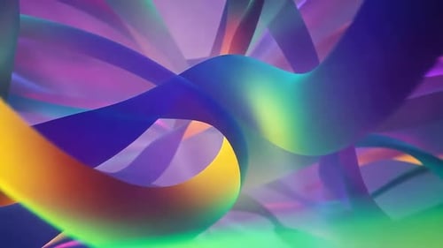 Abstract 3D Colorful Flowing Ribbons with Vibrant Gradients