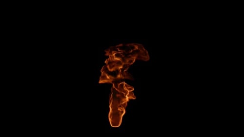 Realistic Vertical Fire Plume Animation with Alpha Channel