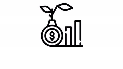 Animated Minimalist Line Icon for Financial Growth and Investment