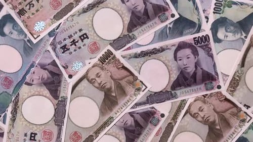 Japan, Japanese yen paper banknotes, money for business. Japanese yen