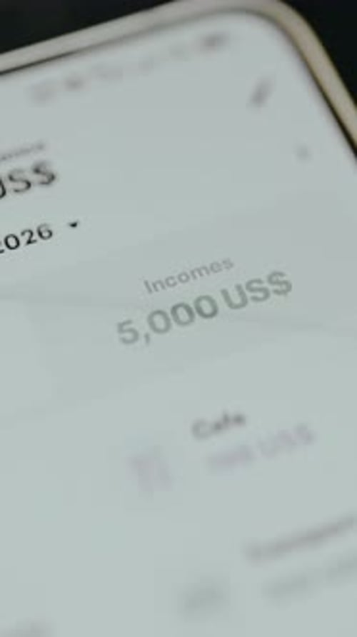 Tracking Finances on a Phone App Display
