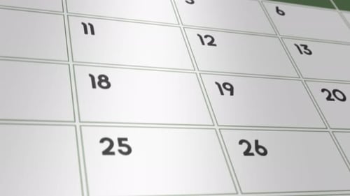 Un círculo rojo marca el día de Navidad el día 25