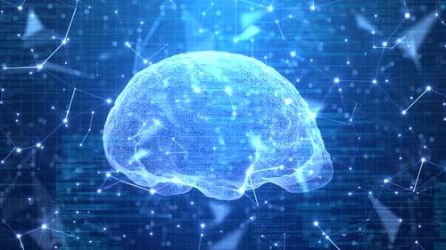 Resplandeciente red neuronal 3D: uniendo ciencia, tecnología e inteligencia artificial