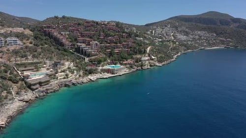 Aerial view of Kalkan town in Turkey