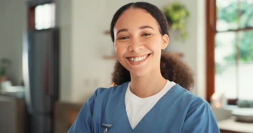 Happy woman, doctor and face of professional caregiver for healthcare, support