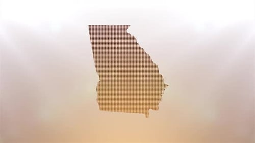 Abstract Glowing Grid Map of Georgia Reveal