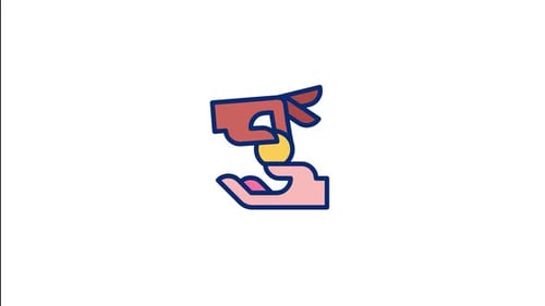 Animated Flat Design Hands Exchanging Gold Coin