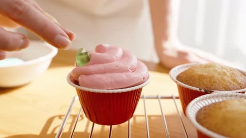 Decorating a Cupcake with a Gummy Bear