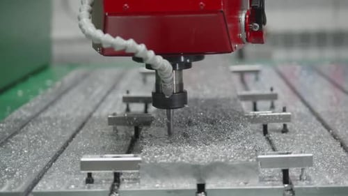 A Close Up of a MetalCutting Machine in Action