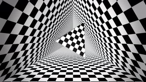 Check Pattern Triangle Pyramid Optical Illusion Art Background