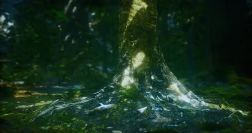 Exploring the Majestic Roots of an Ancient Tree in a Tranquil Forest