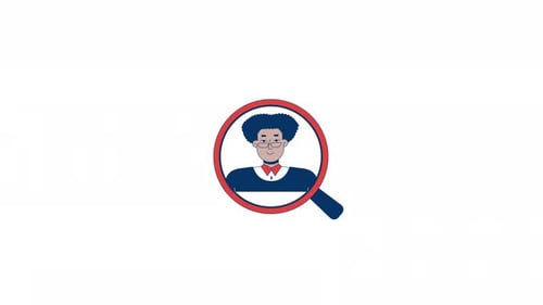 Animated Search Icon Magnifies Over People