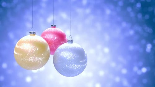 Sparkling festive Christmas ornaments shimmer with magical bokeh lights for holiday cheer