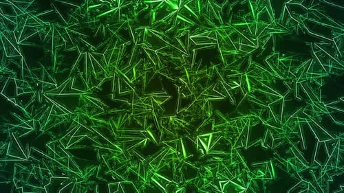 Green Abstract Faceted Crystal