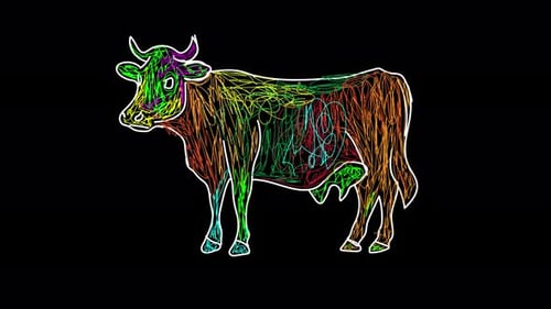 Colorful Sketch Animation of Farm and Pet Animals