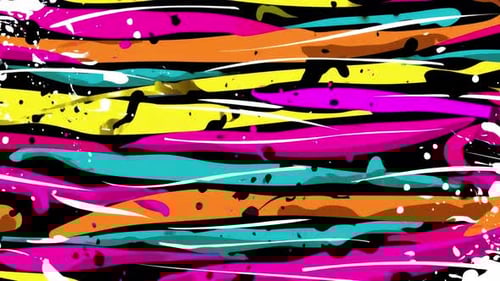 Colorful Paint Streaks Graffiti Splatter Abstract Motion Background 4K Loop