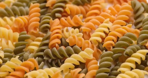 Pasta Backgroud Macro View of Dry Authentic Italian Fusilli