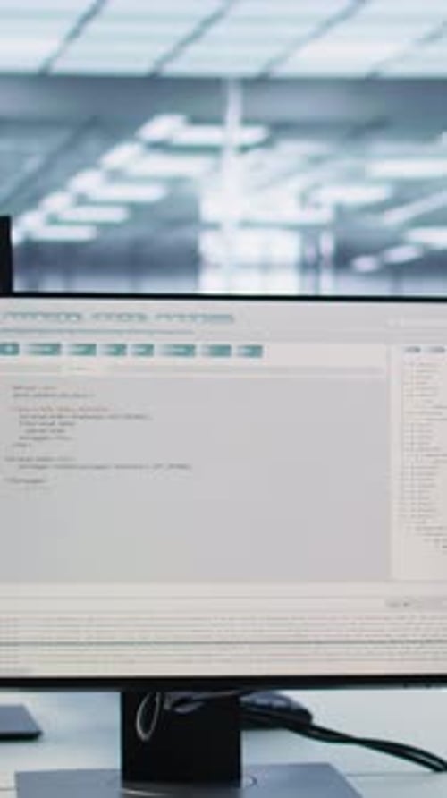 Computers in Empty Data Center Facility Managing Servers Energy Consumption