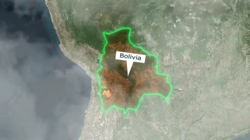 Bolivia Map - Clouds Effect