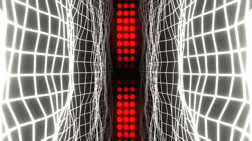 Red And White Cyberspace Trance Style And Flashing Lights Background Vj Loop In 4K