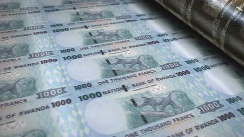 Rwanda francs money banknotes printing seamless loop