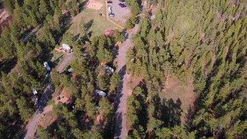 Aerial View of Colorado Mountain Campground.
