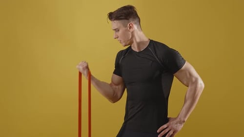 Young athlete training in the gym