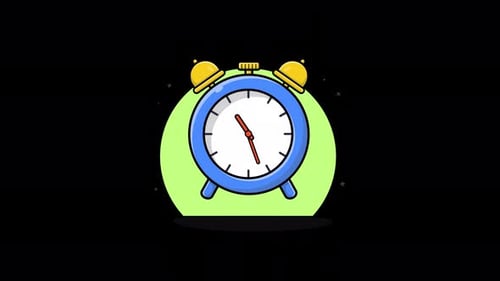 Blaues Wecker-Animationsvideo — transparent