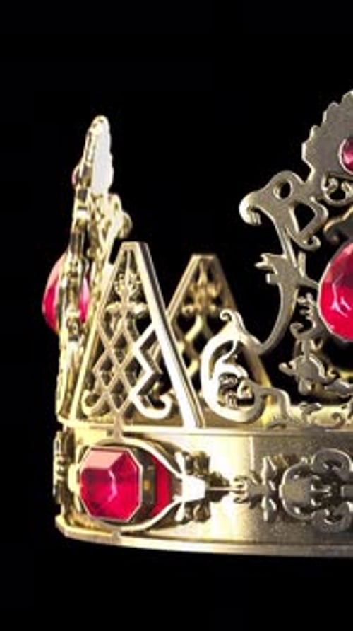 Royal Gold Crown 360 Rotation Transparent Vertical Full HD Loop