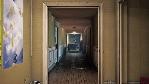 Grungy Apartment Hallway Walkthrough with Dynamic Lighting