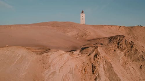 Images prises par Drone sur le phare de Rubjerg Knude sur la côte danoise