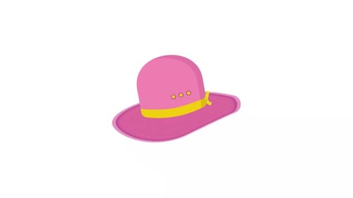 Animated Pink Hat Flat Design Reveal