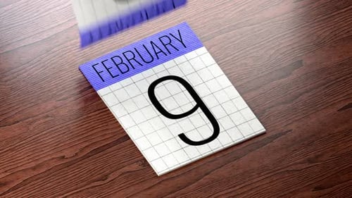 February Calendar Page Flipping Timelapse