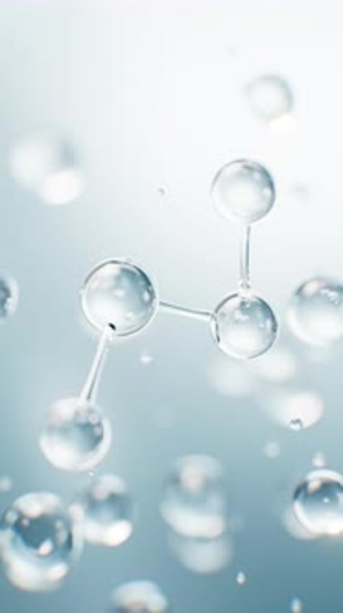 Floating Clear Molecular Structures in Science Background