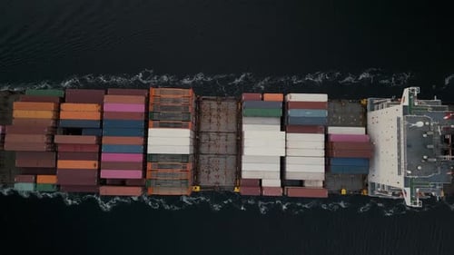 Vista superior: contêiner de carga completa para logística, importação e exportação