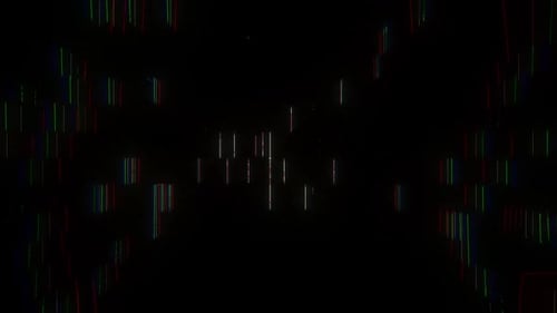 Dynamic Glitch Effect with RGB Vertical Lines Digital Background
