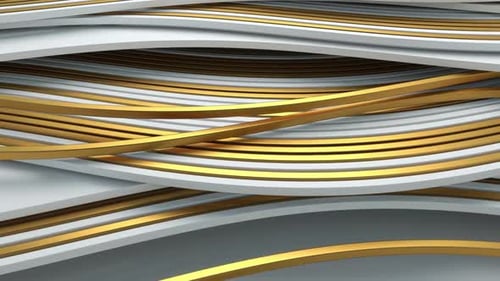 White And Gold Waves Loop
