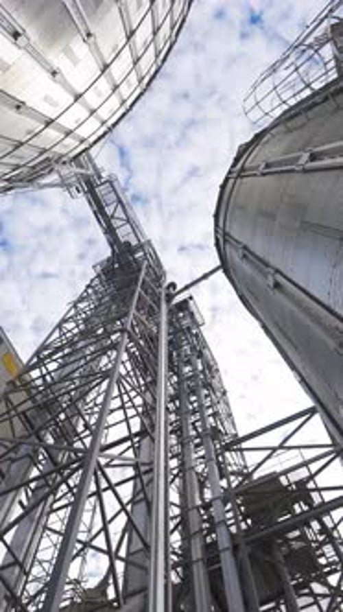 Metal construction of a modern agricultural factory.