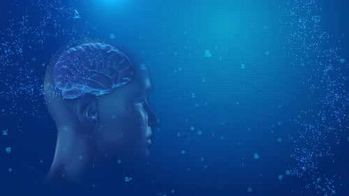 Digital Brain Human Head Medical Science Background Loop