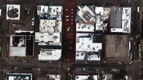 Noël à Boulder, Colorado, Pearl Street Mall, Drone aérien de référence, cinématique, Université de décembre
