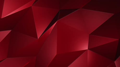 Vertical Video - Shiny Red Low Poly Abstract Technology Background