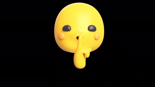 3D Animated Shush Gesture Face Icon