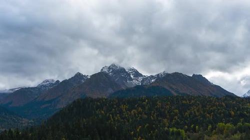 Timelapse Snow Capped Mountain Peaks