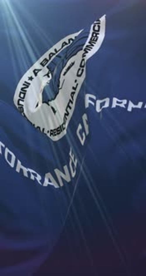 3D Waving Flag Animation with City Balance Text