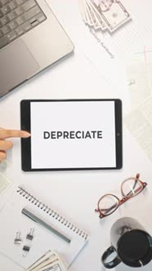 VERTICAL VIDEO OF DEPRECIATE DISPLAYING ON A TABLET SCREEN