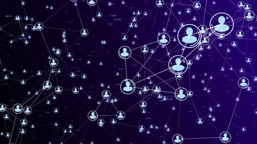 Futuristic Global Connected People Network Digital Loop