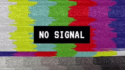 Glitch No Signal Screen Animation with TV Test Pattern